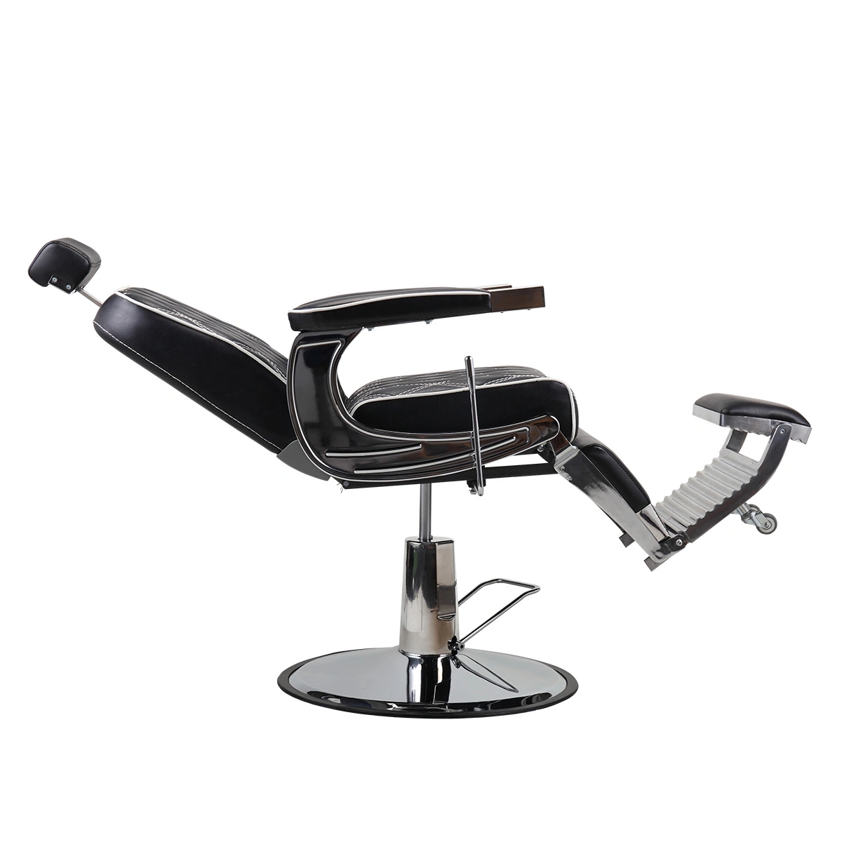 Reclining Barber Chair Hydraulic Salon Chair with Adjustable Headrest